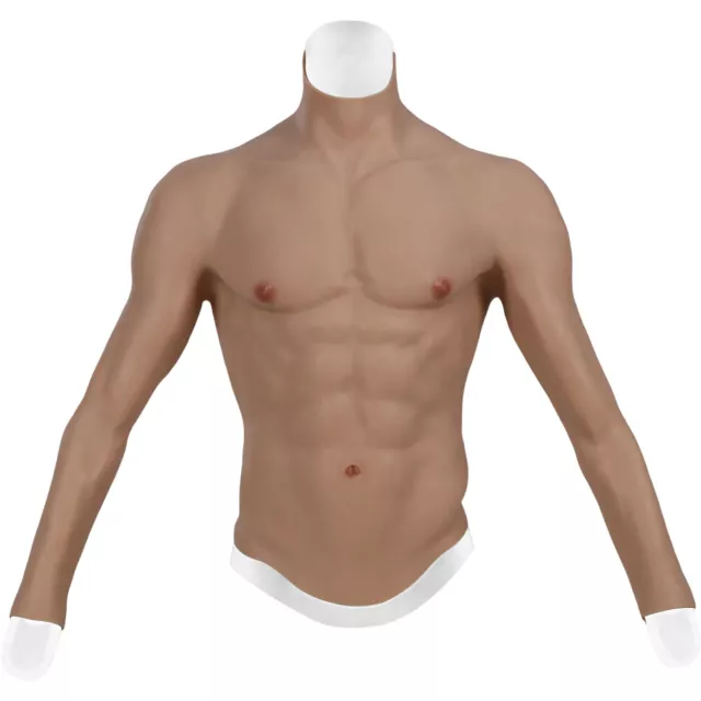 REALISTIC SILICONE MALE Chest Abdominal Muscle Suit Vest With Arms For  Cosplay £249.99 - PicClick UK