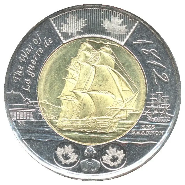 2012 Canada 25ct War of 1812 HMS Shannon Coin
