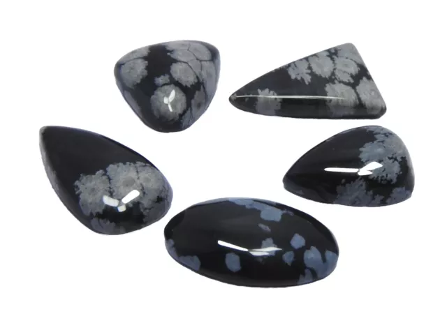 5 Pcs 27 Cts Lot Natural Snowflake Loose Gemstone Cabochon Mix Shape Lo-120