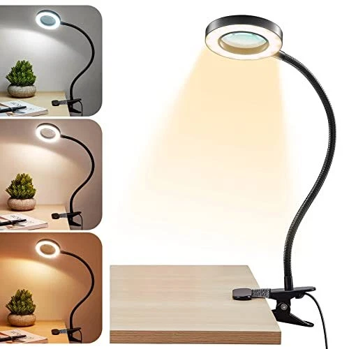 Magnifying Glass With Light 5x 9w Clip On Light 48 Led Desk Lamp Wtih Clamp Ligh