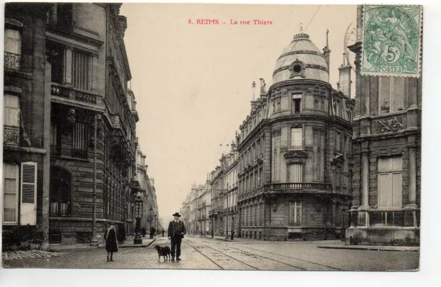 REIMS - Marne - CPA 51 - Les rues - la rue Thiers