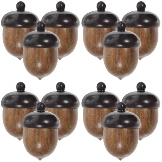 12 Pcs Tannenzapfen-Anhänger Aus Holz Holzdekor Dekoration Für Zu Hause Hölzern