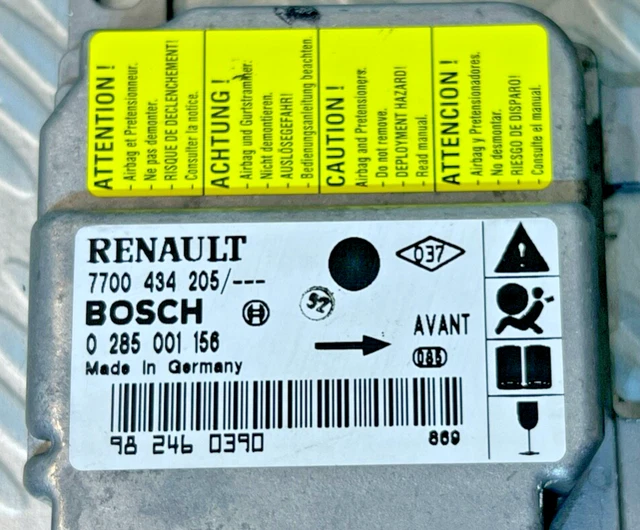 Calculateur Airbag Bosch Pour Renault Clio 2 Phase 1 - Réf. 7700428310A / 0285001157, Occasion En Bon état, Pièce OEM D'origine