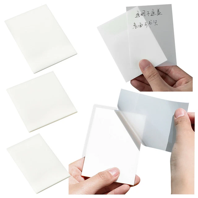 50PCS Transparent Sticky Notes Clear Sticky Notes Waterproof Sticky Notes
