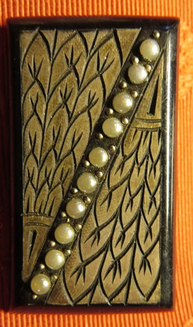 Broche De Deuil Ancienne Art Déco - Marguerite En Bakélite Noire - Occasion