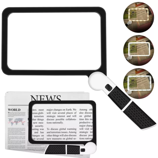 Large Magnifying Glass Foldable Handheld 5X Reading Magnifier With 48 LED Light