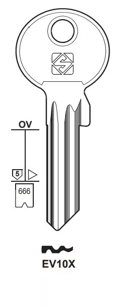 Silca EV10X Schlüsselrohling für EVVA