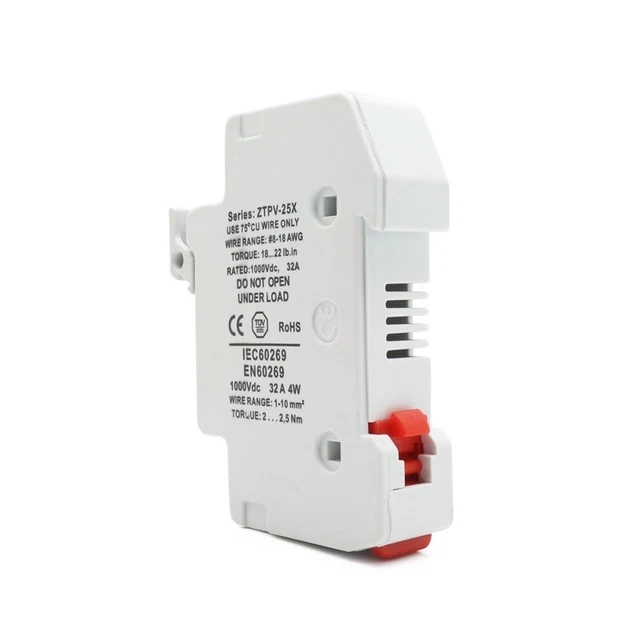 Pv-Sicherung Solaire 32A-Sicherungshalter 35mm-Montageschiene DC1000V IEC