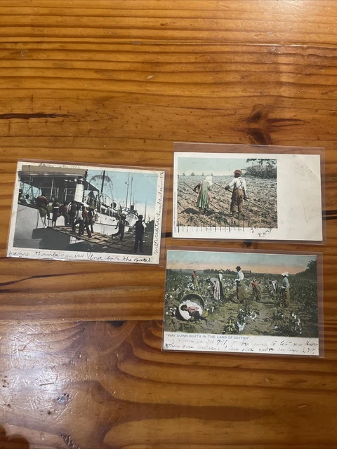 Lot Black Americana Postcards Cotton