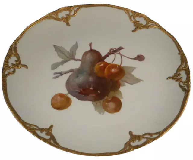 Great KPM Berlin Art Nouveau Porcelain Fruit Scene Plate Porzellan Teller German