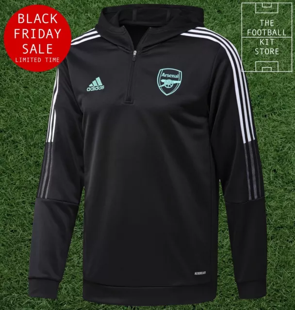 adidas Arsenal 1/4 Zip Training Top Mens - AFC Hoody - Black Friday Sale