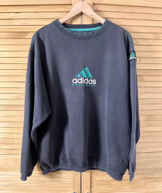 ADIDAS EQUIPMENT SWEATSHIRT Grey Jumper Crewneck 90s Cotton Spellout Size 40 42 39.99 PicClick UK