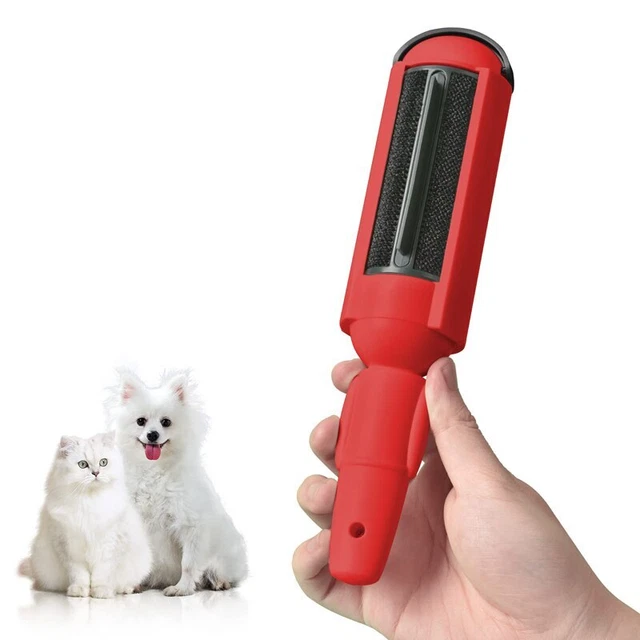 Cat Dog Hair Remover NonSlip Handle Portable Pet Lint Roller Self-Cleaning Brush