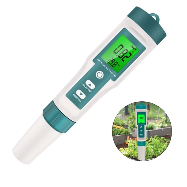 Probador de calidad del agua portátil 7 en 1 PH ORP EC TEMP SALT SG para viajar