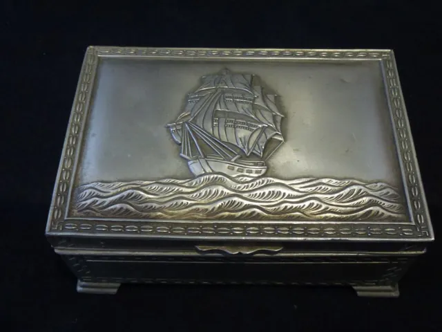Art Deco Japanese Plated Galleon Box