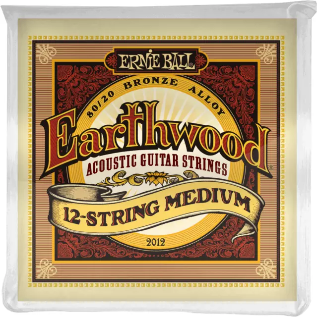 Ernie Ball 2012 Earthwood 12 Cordes - Jeu De Cordes Guitare Ac. Medium 11-52