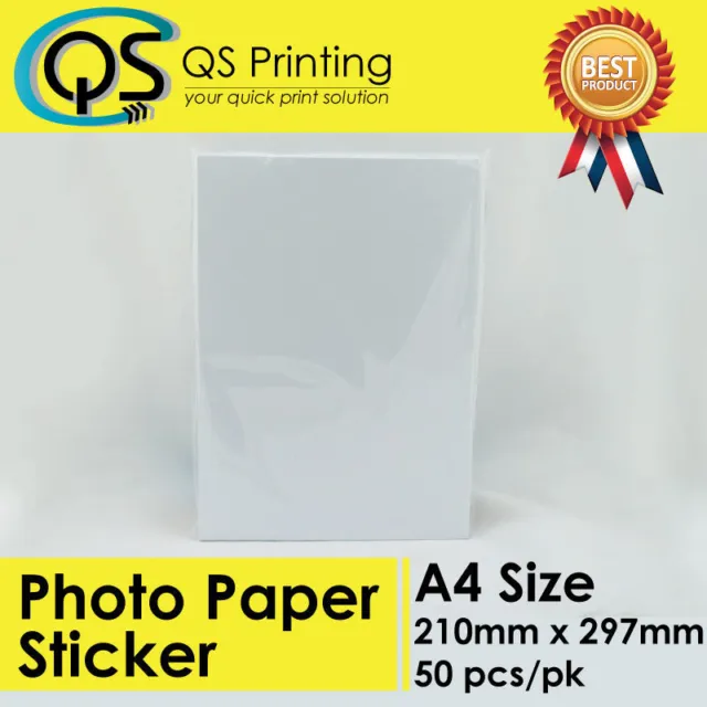 A4 Photo Paper Self Adhesive Sticker / Label for inkjet printer 50 sheets/pack