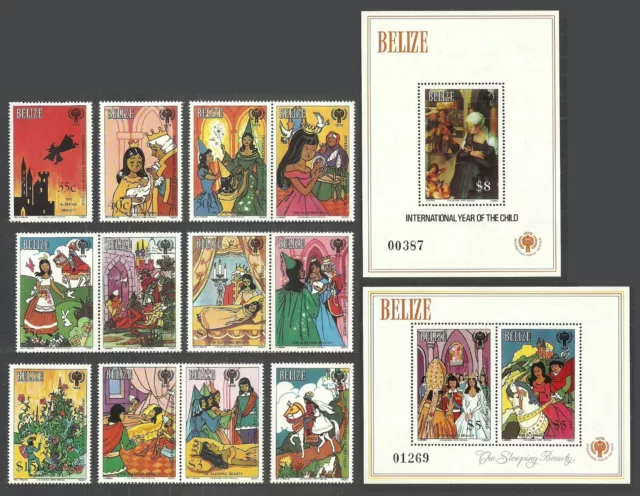 Belize 1980 Year Of The Child Sleeping Beauty Fairytales Set & 2 M/Sheets Mnh