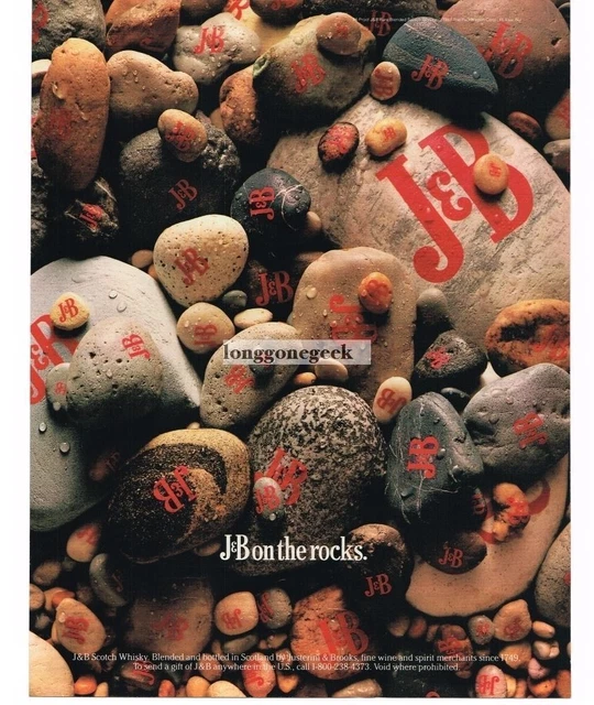 1988 J&B Scotch Whisky On The Rocks Pun Vintage Ad