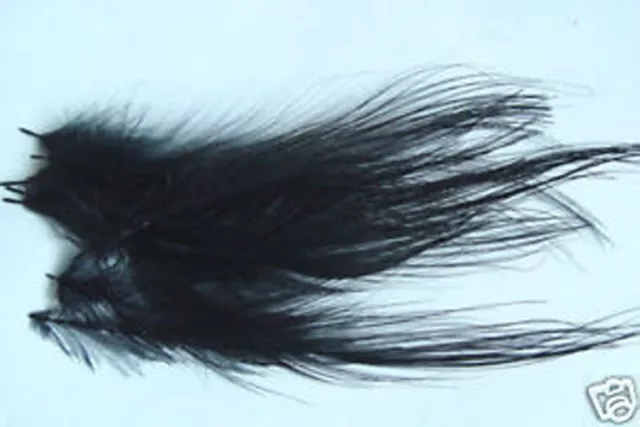 12 x plumes  SPEY HACKLE montage NOIR mouche streamer fly tying salmon saumon