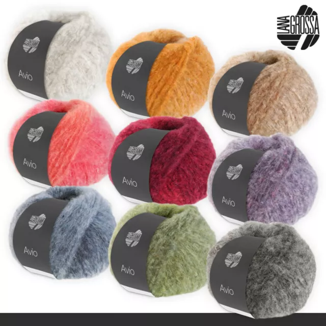 LANA GROSSA 5x 50G Avio Alpaca Lana Hilo Tejidos Effektstruktur 9 Colores