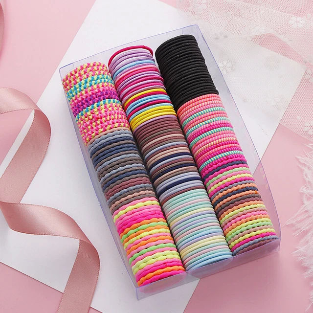 50Pcs/Set Girls Cute Elastic Hair Bands Scrunchies Ponytail Holder for Kids NEW