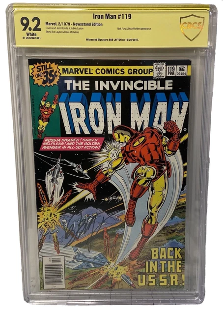 Iron Man 119 Cbcs Ss 9.2 Nm- Not Cgc Wp ⭐️ Newsstand 🗞️ Bob Layton Sig! ✍️ Ussr