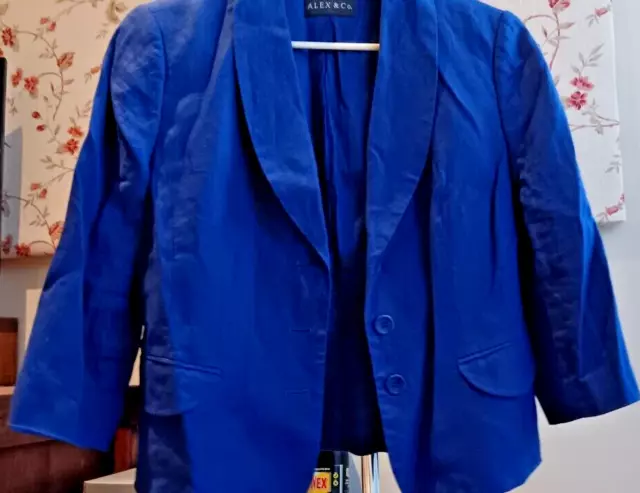 Linen Blazer Jacket Size 14