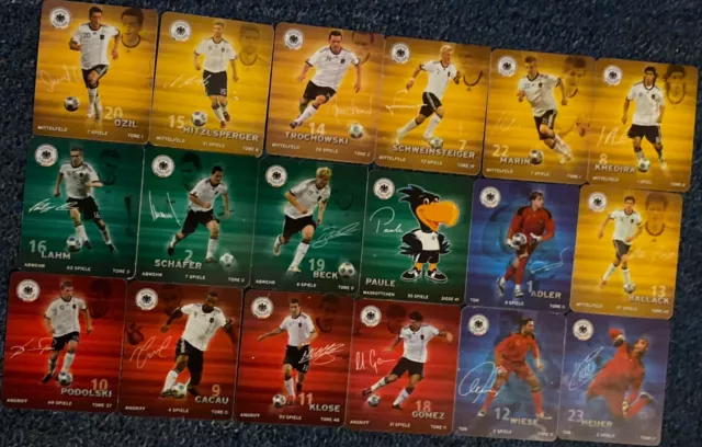 Offizielle DFB Rewe Sammelkarten | Fußball WM 2010 | 18 Karten |