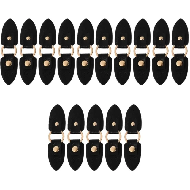 15 Pairs Pu Metal Buckle Wooden Sewing Buttons Coat Closure