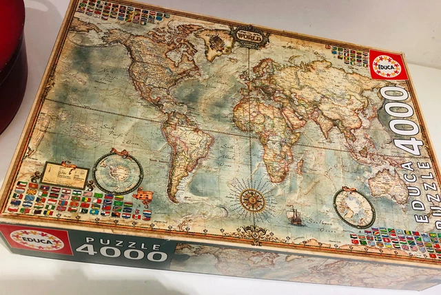 SCATOLA COMPLETA 4000 Pezzi Pugsaw di Educa MAPPA DEL MONDO