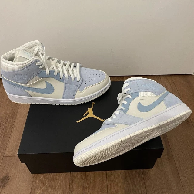 NIKE JORDAN 1 Mid Mixed Textures Celestine Blue UK 10 Brand New
