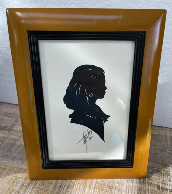 Folk Art Hand Cut Silhouette Portrait Signed by Tennessee Artist