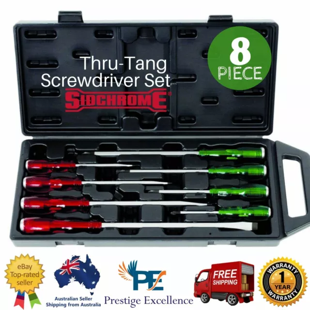 Sidchrome Screwdriver Set Tool Repair Magnetic Thru-Tang Acetate Screw Driver AU