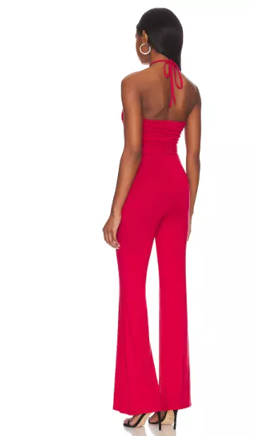 House of Harlow 1960 x REVOLVE Lorenza Jumpsuit in Red Twist Halter Jersey L 2
