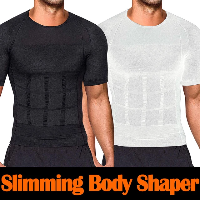 MEN'S COMPRESSION TSHIRT Slimming Body Shaper Fitness Chest Tummy