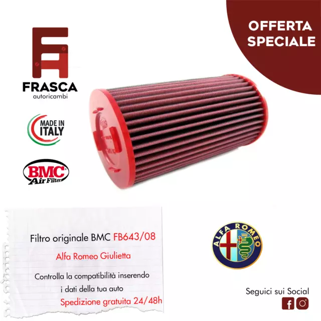 Filtro Aria Sportivo BMC Originale FB643/08 ALFA ROMEO GIULIETTA 1.6 1.8 120 235