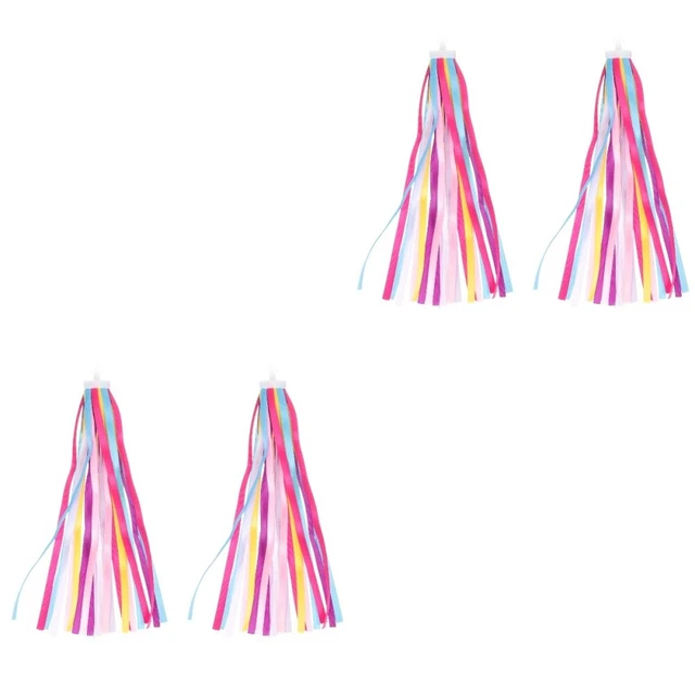 2 Pairs Bike Rainbow Ribbon Bike Streamer Retrospec Bikes Vintage Ribbon Scooter