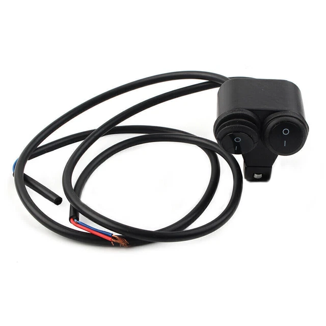 7/8'' 22mm 12V Handlebar Headlight Fog Spot Light Dual On Off Switch Scooter