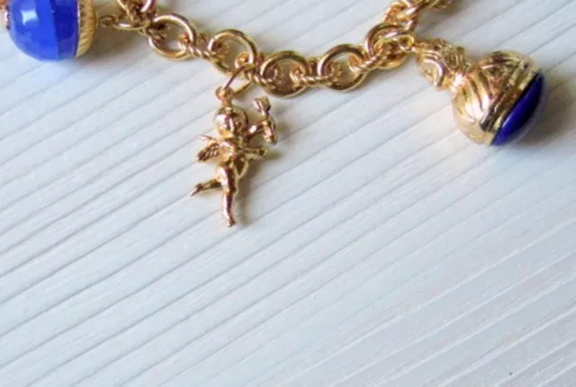 Bracciale donna charms ciondoli braccialetto catena oro stile antico vintage 3