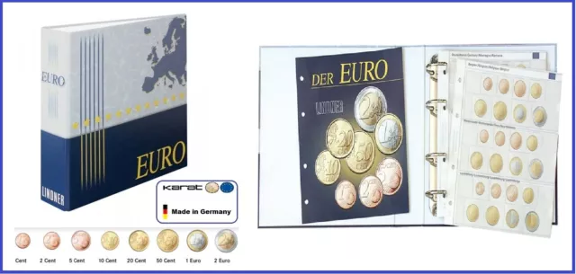 Album de pièces PRESSO Euro Coin Collection, pour 26 jeux de pièces en euros  de 1 cent