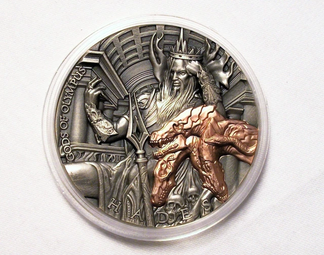 2018 Niue Hades Gods of Olympus 2 oz Antique finish Silver Coin