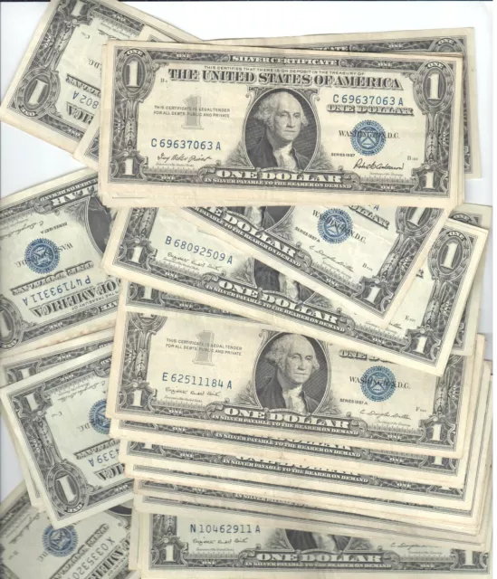 🔥 One 1957 Silver Certificate $1 Bill Blue Seal XF-AU + Wheat Cent Bonus (Read)