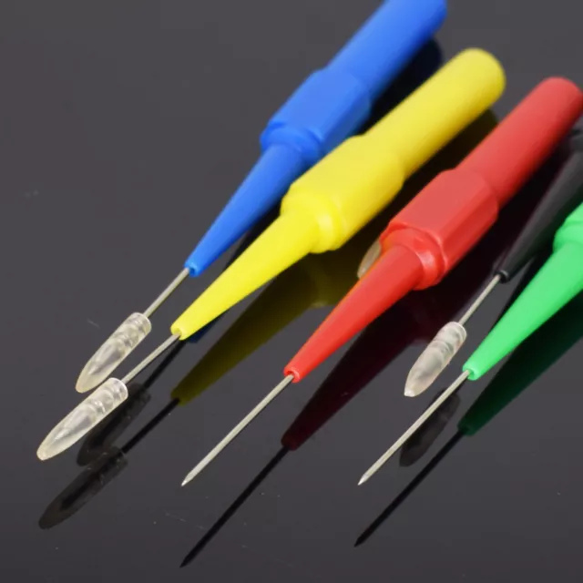 1set 5Color 4mm Female Banana To 0.7mm Tip Insulation Piercing Needle Test Probe