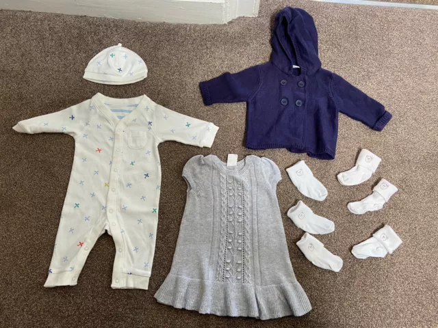 0-1 month baby girls clothing bundle - M&S, H&M, Boots Mini club