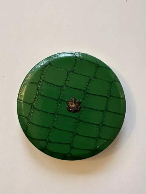 WWII Army Green Crocodile Sweetheart compact powder