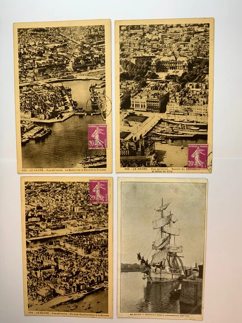 CPA- lot de 4 Cartes Postales Anciennes - Seine Inférieure Dpt 76 - Le Havre