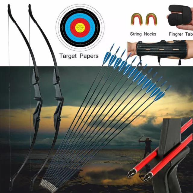 20/30/40lb Archery Takedown Recurve Bow Set Right Left Hand Adult Hunting Target