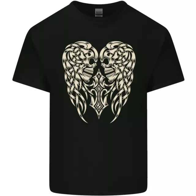 Angel Skull Wings Motorcycle Biker Mens Cotton T-Shirt Tee Top