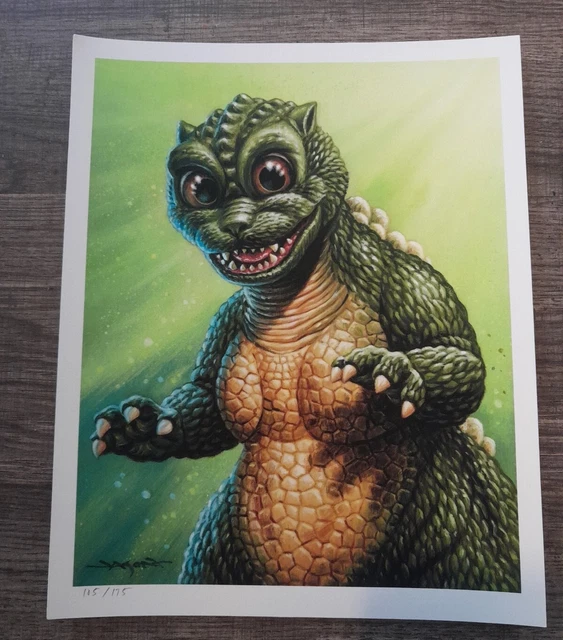 Rare Sdcc 2022 Mondo Limited Edition LE Little Godzilla Print by Jason Edmiston